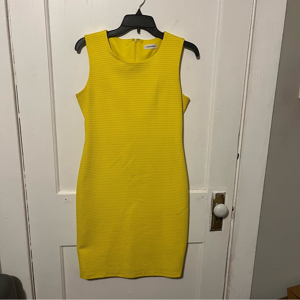 Calvin Klein Yellow Sleeveless Dress